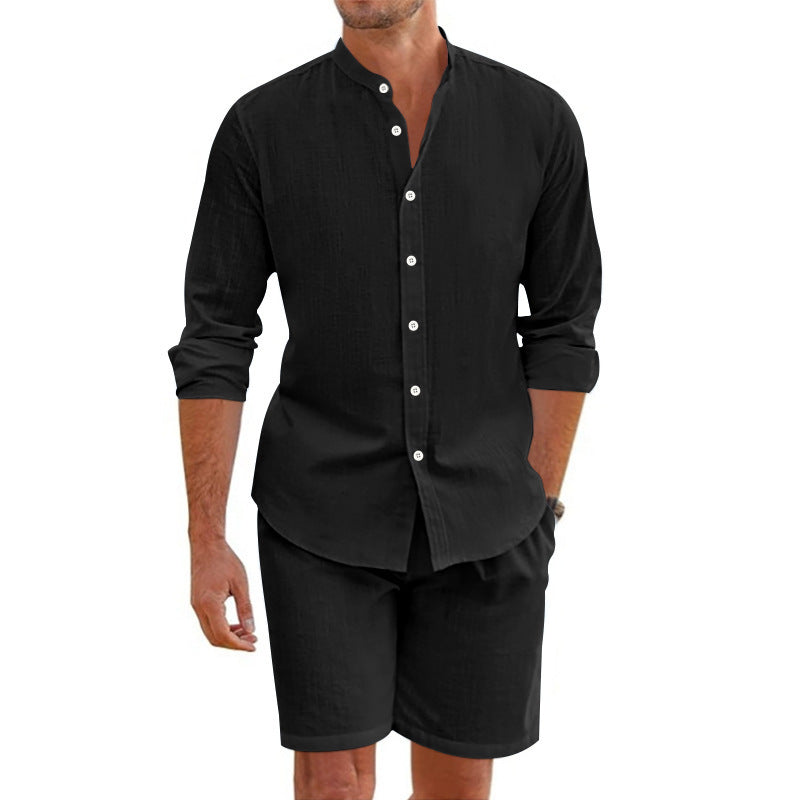 Summer Button Down Top And Shorts