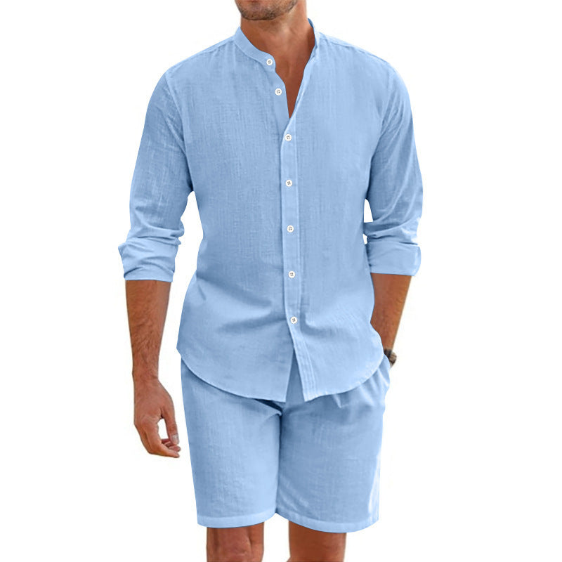 Summer Button Down Top And Shorts