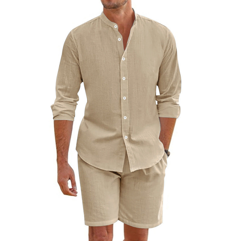 Summer Button Down Top And Shorts