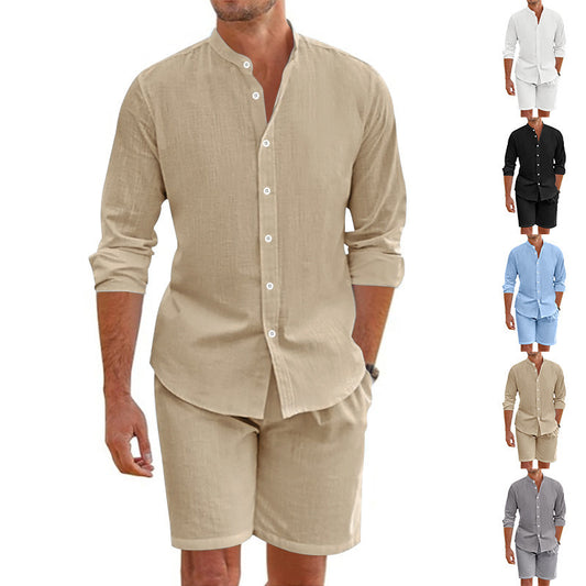 Summer Button Down Top And Shorts