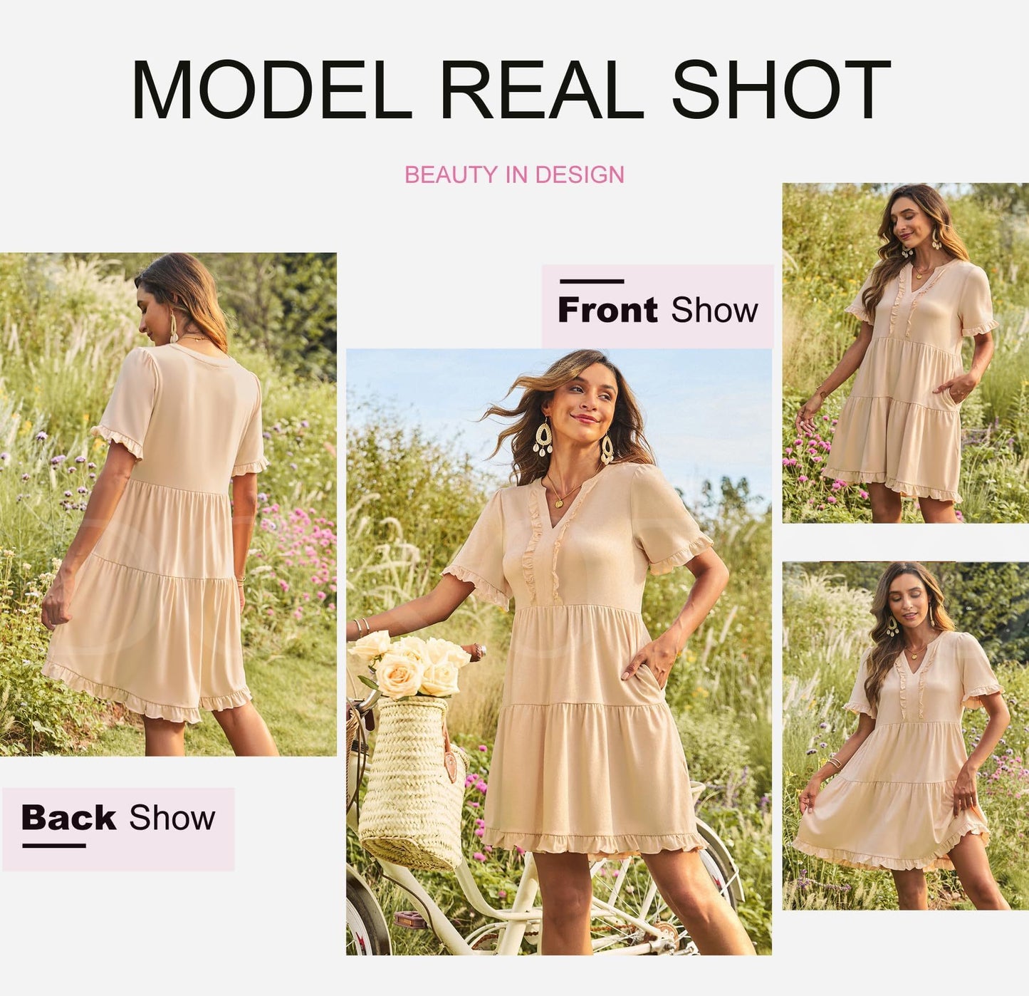 Womens Dress Summer Spring V Neck