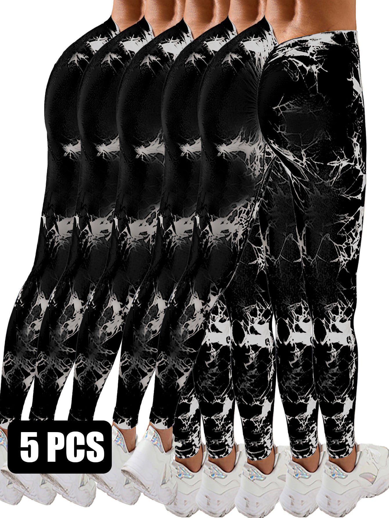 5pcs Dyed Yoga Pants