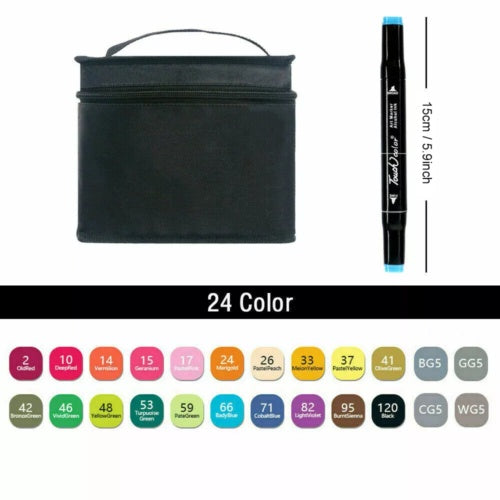 24Color Brush Pens Set Dual Tips