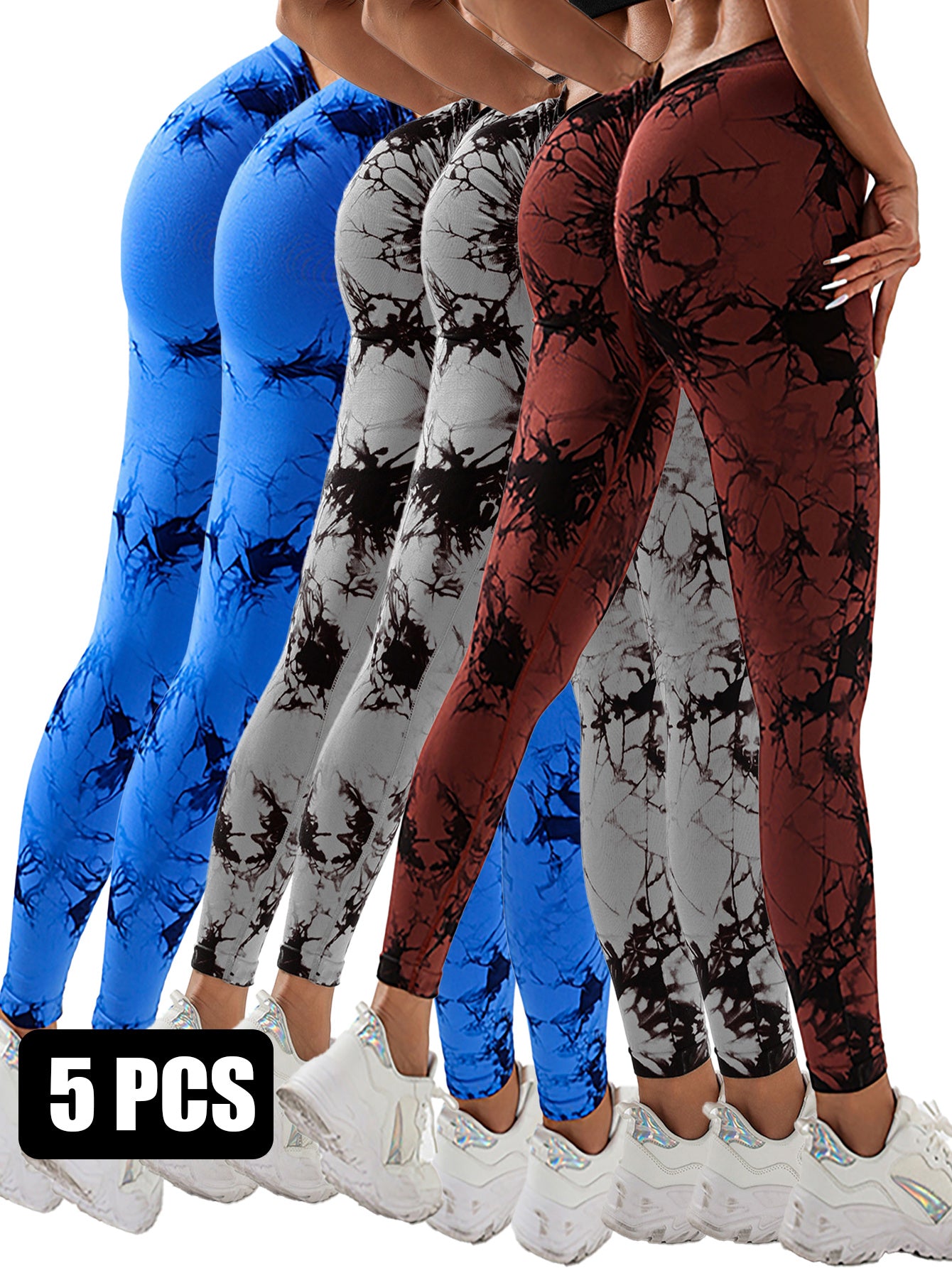 5pcs Dyed Yoga Pants