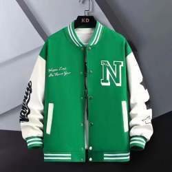 Round Neck Baseball Coat Top For Men