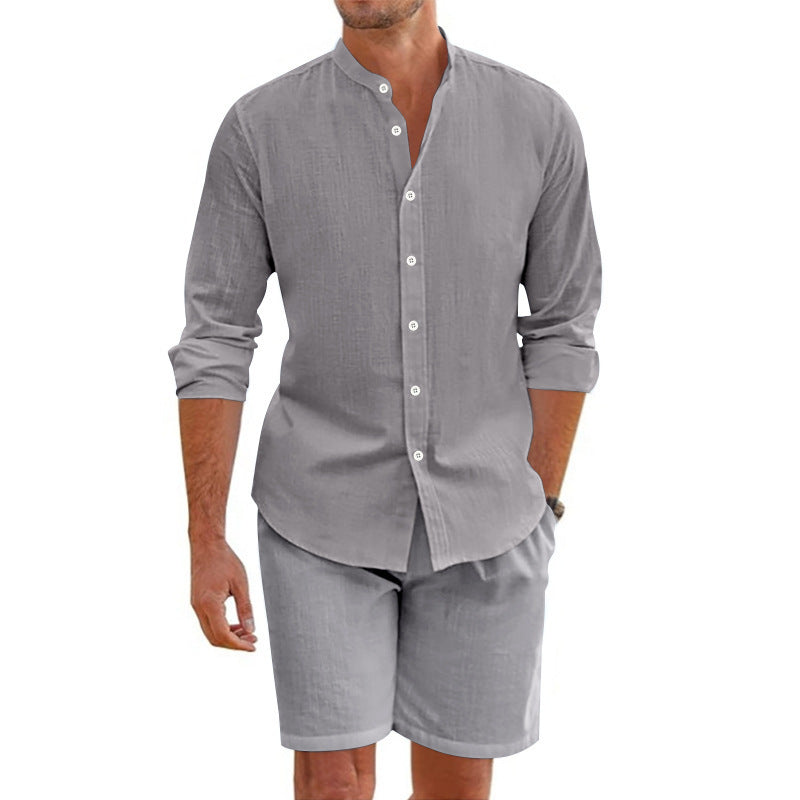 Summer Button Down Top And Shorts