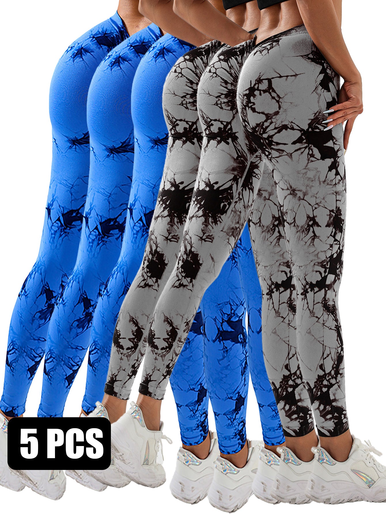 5pcs Dyed Yoga Pants