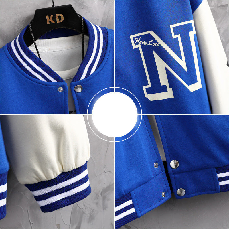 Round Neck Baseball Coat Top For Men