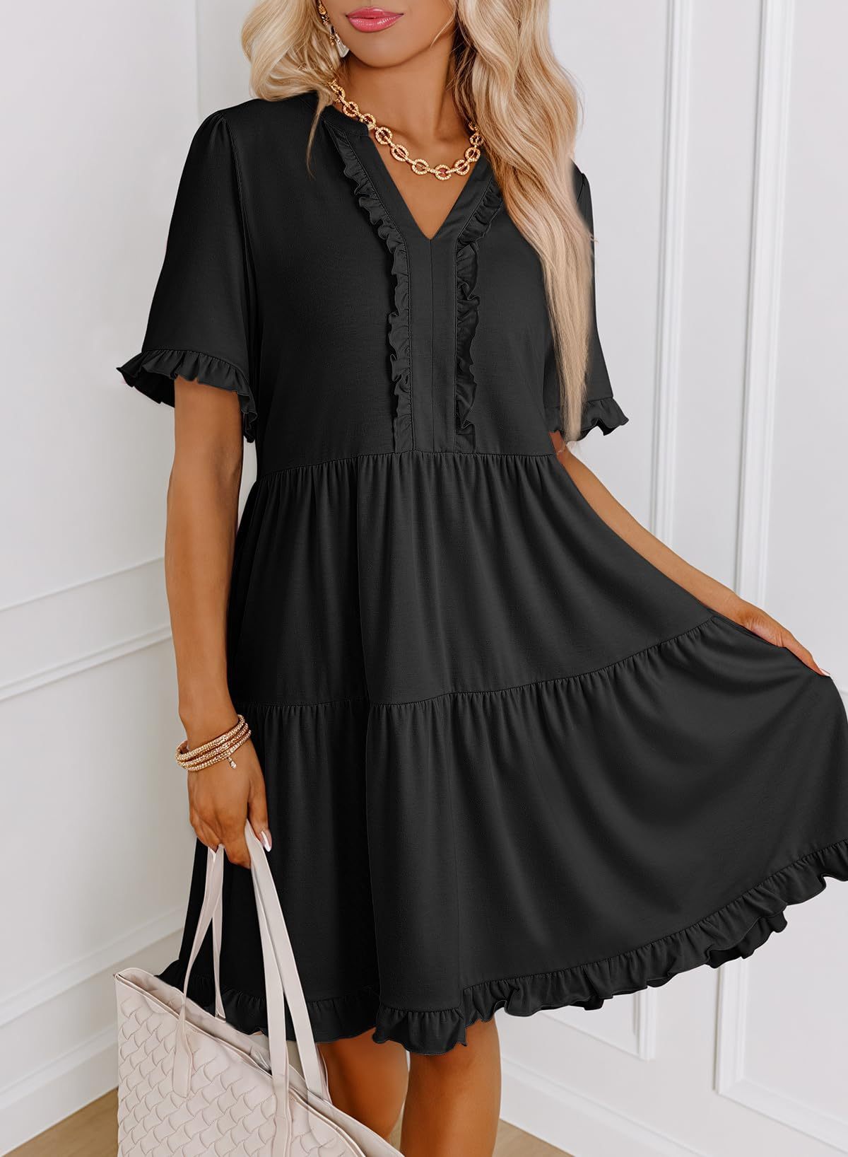 Womens Dress Summer Spring V Neck