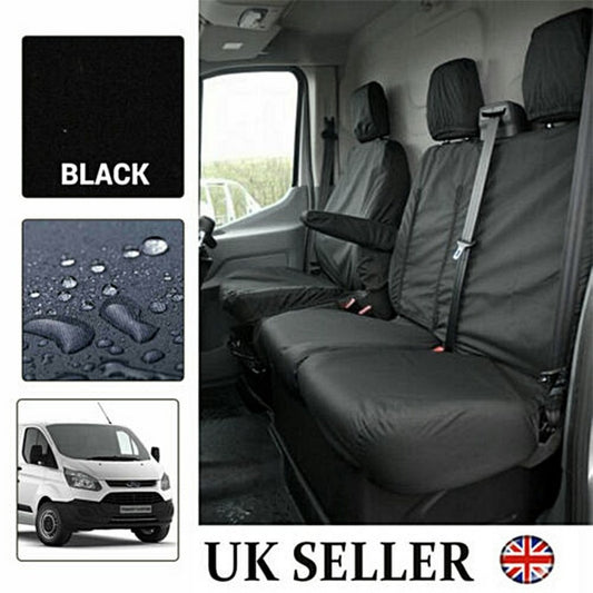 Black Waterproof Van Seat Covers 2-1