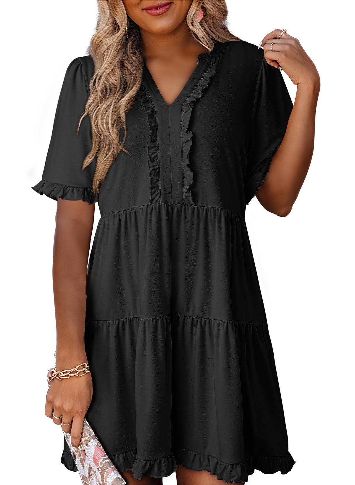 Womens Dress Summer Spring V Neck