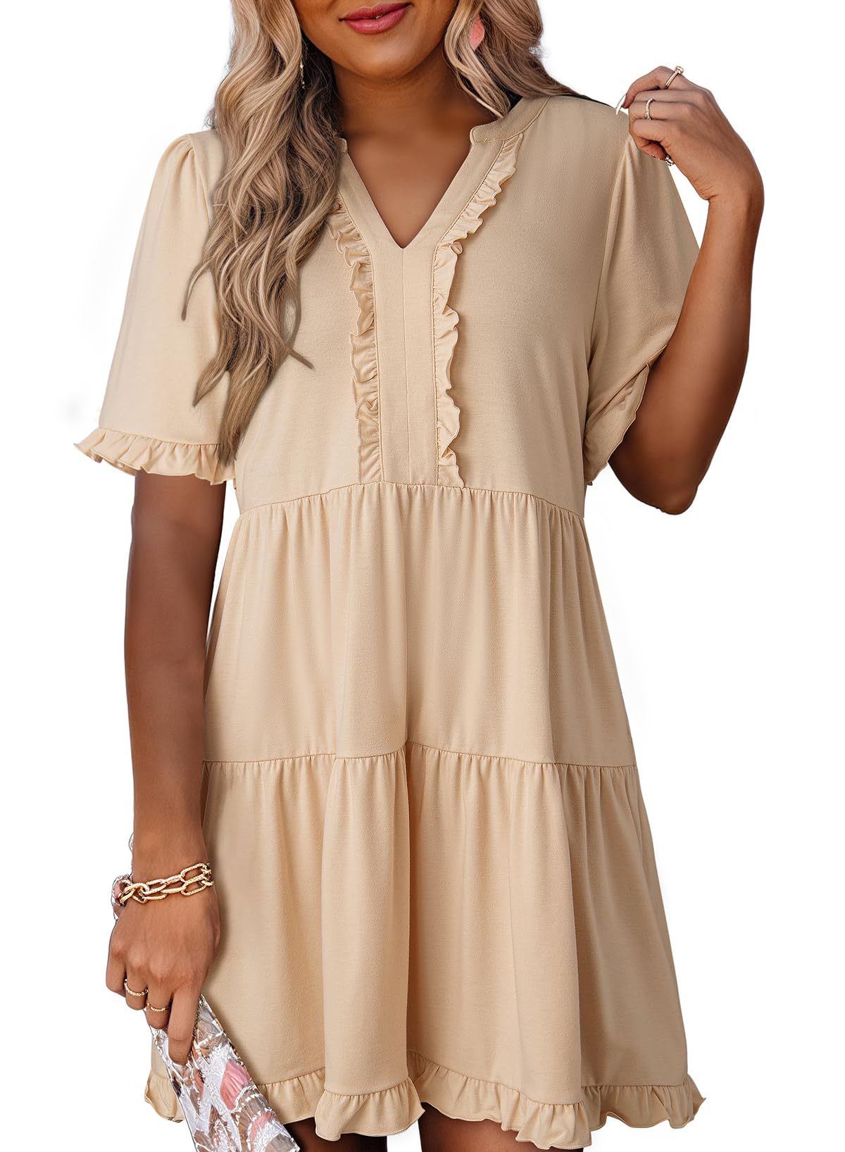 Womens Dress Summer Spring V Neck